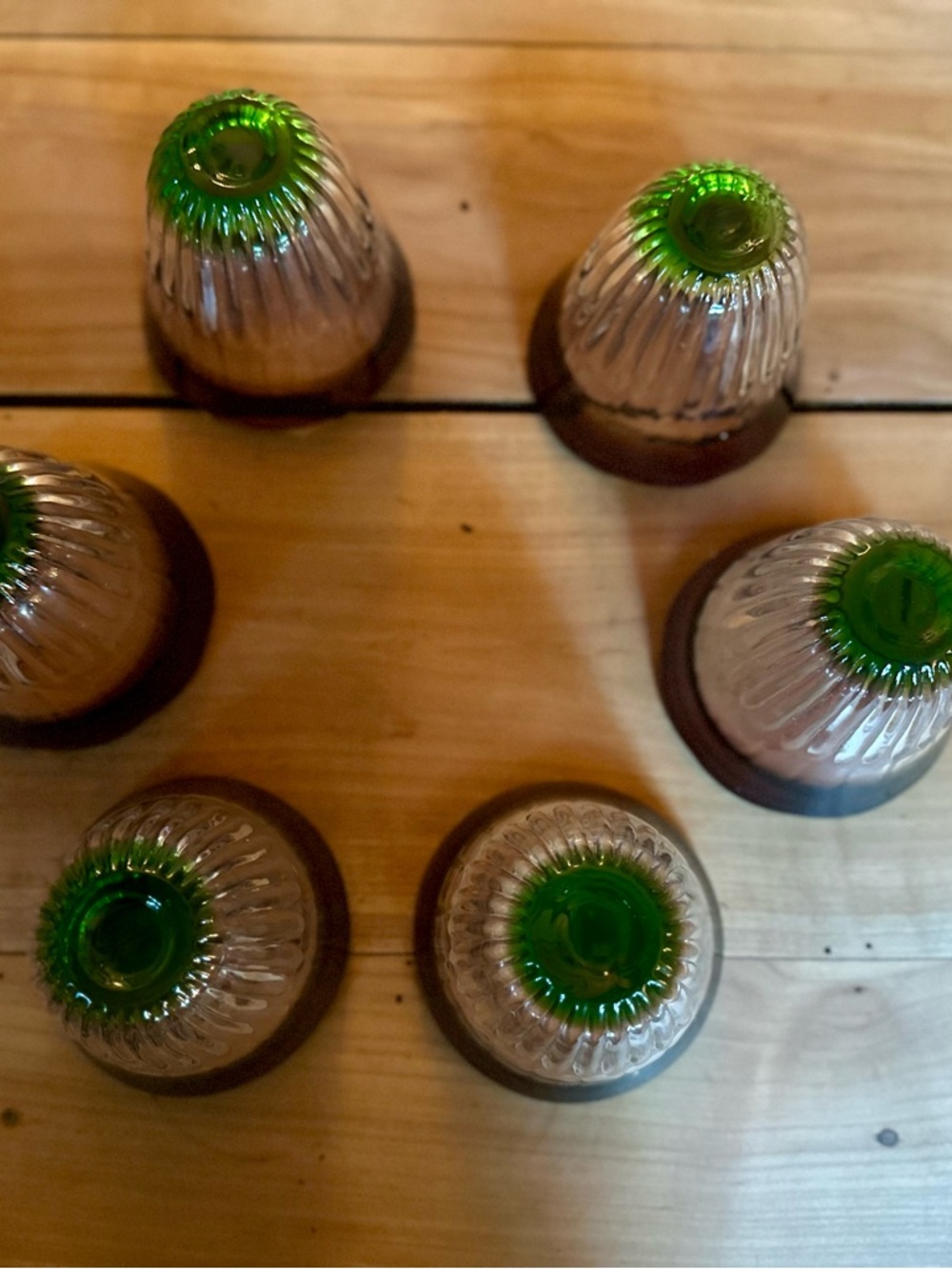 Six (6) Anthropologie Purple and Green Rippled Glass Tumbler - Picture 7 of 11
